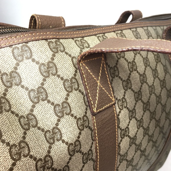 Gucci authentic brown monogram coated canvas XL tote bag - Picture 9 of 15